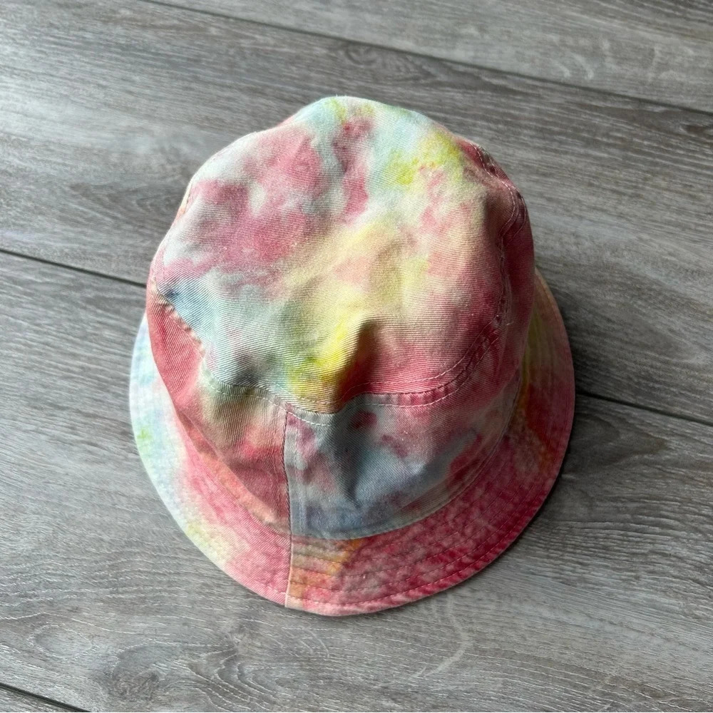 By Samii  Ryan Blue Pink Yellow Tie Dye Bucket Hat - Picture 2 of 14